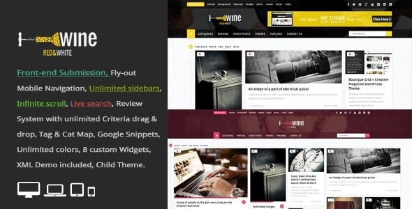 Wine Masonry – Review & Front-end Submission WordPress Theme