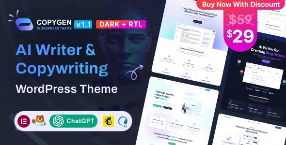 CopyGen – AI Writer & Copywriting Landing Page WordPress Theme