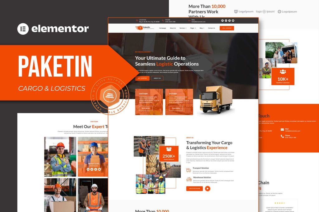 Paketin – Cargo and Logistics Elementor Template
