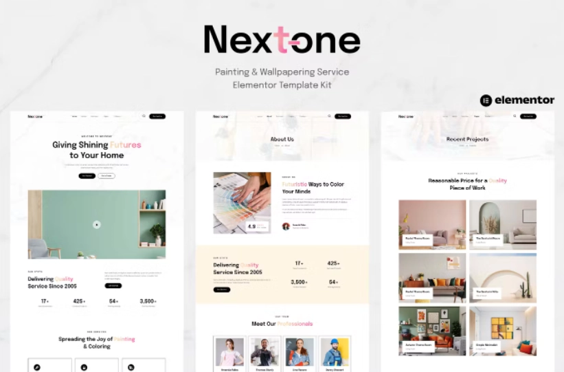 Nextone – Painting & Wallpapering Service Elementor Template