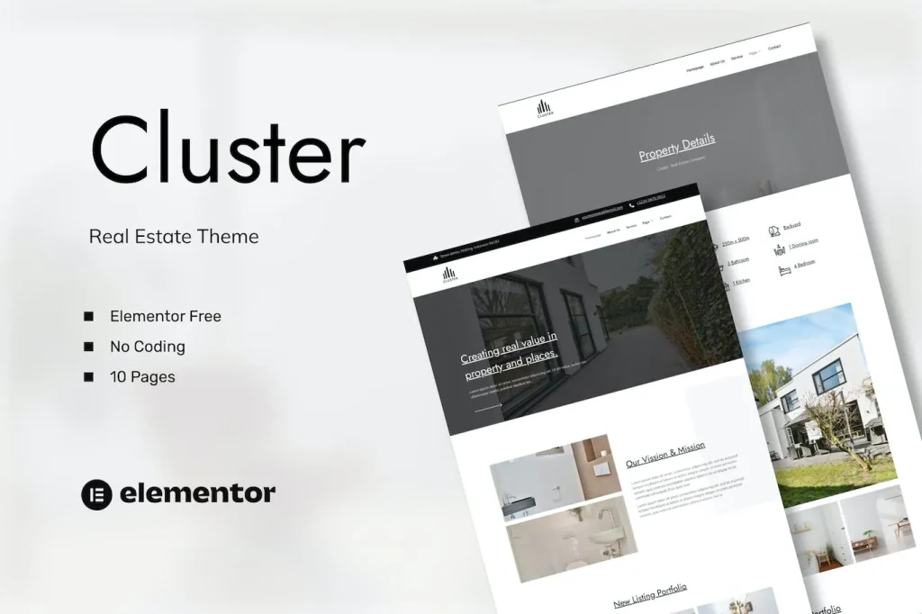 Cluster – Real Estate Elementor Template