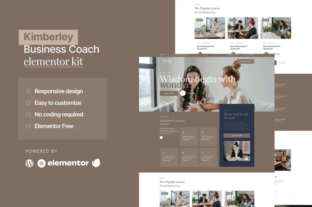 Kimberley – Business Coaching Elementor Template