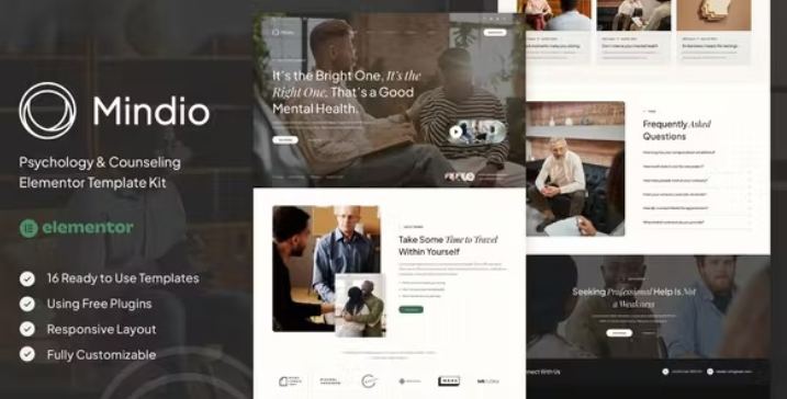 Mindio – Psychology & Counseling Elementor Template