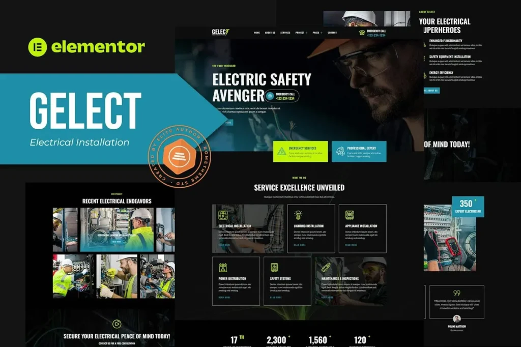 Gelect – Electrical Installation & Maintenance Elementor Template