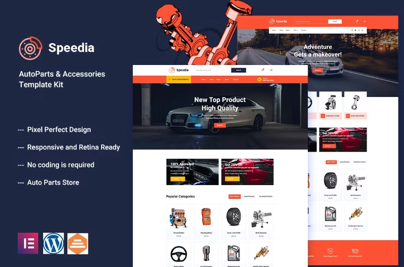 Speedia – AutoParts & Accessories Elementor Template