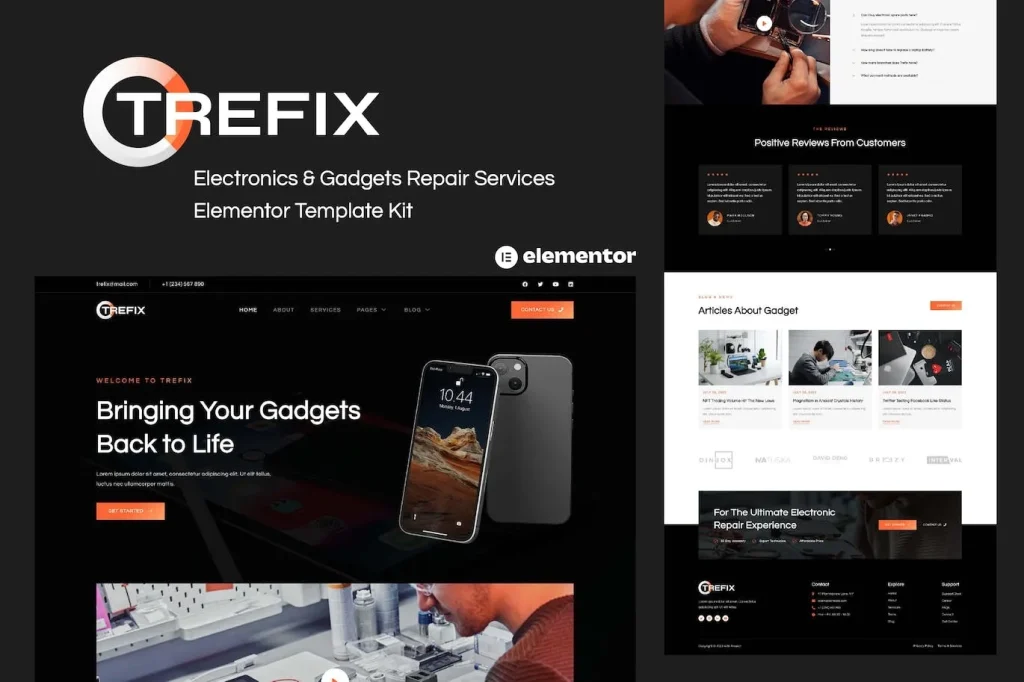 Trefix – Electronics & Gadgets Repair Services Elementor Template