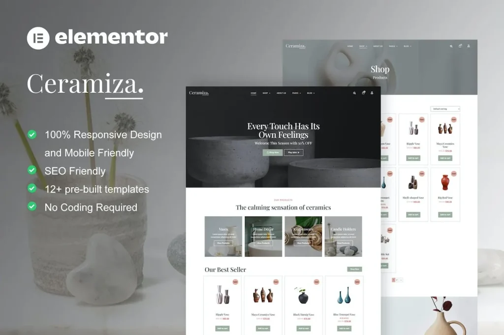 Ceramiza – Pottery & Ceramic Store Elementor Template