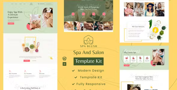 Spa Blush Beauty Massage Elementor Template kit