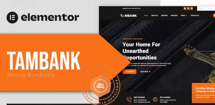 Tambank – Mining & Industry Elementor Pro Template