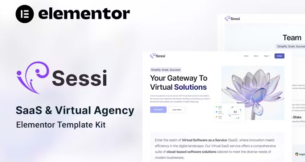 Sessi – Saas & Virtual Agency Elementor Template
