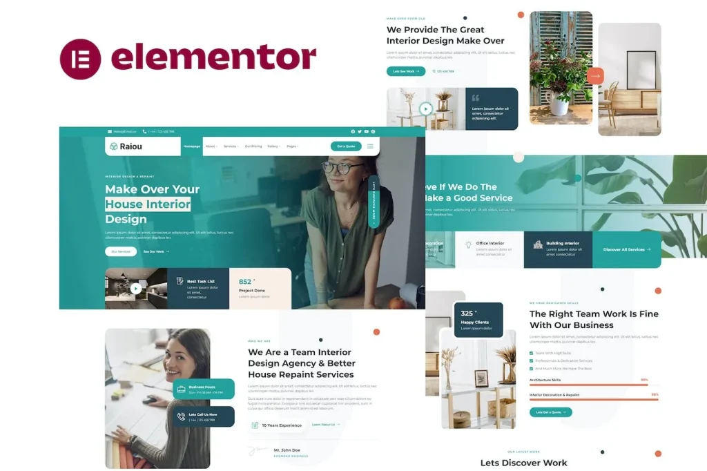 Raiou – Home Interior Design Elementor Template