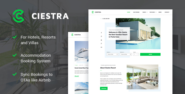 Hotel Booking WordPress Theme – Ciestra