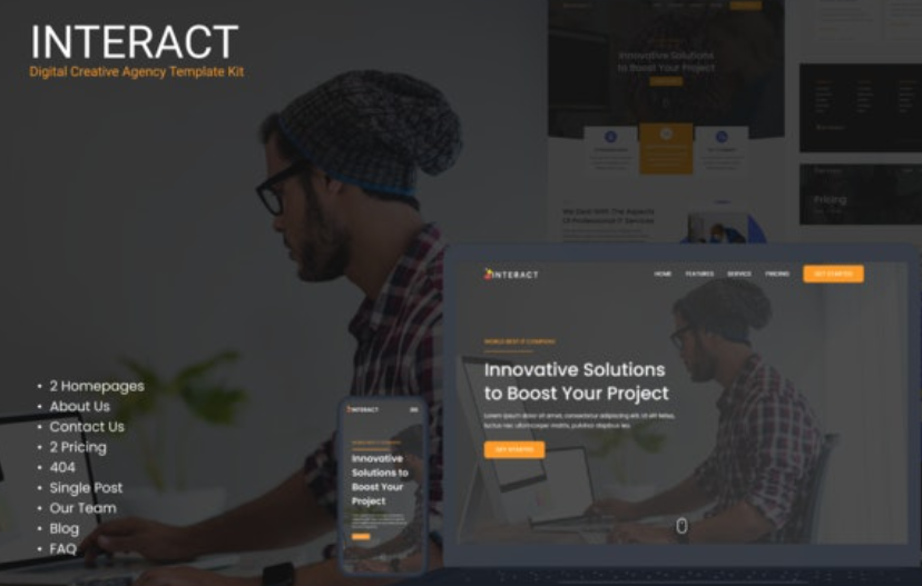 Interact – Digital Agency Elementor Template