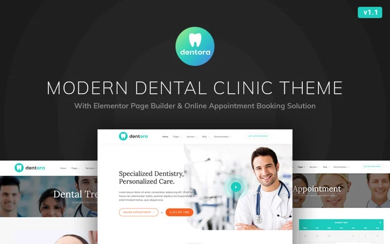 Dentora – Dental Clinic WordPress Elementor Theme WordPress Theme
