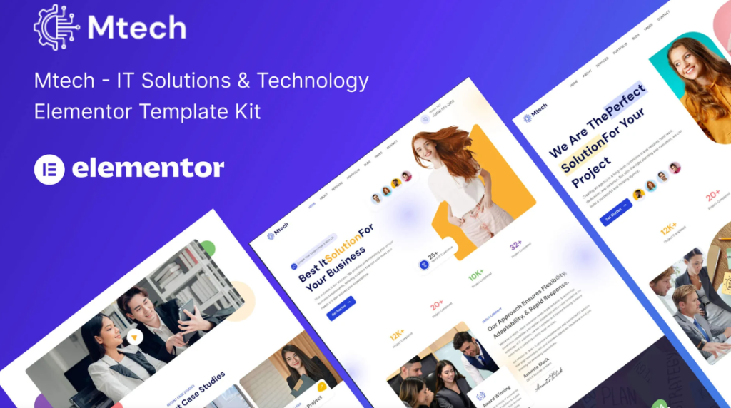 Mtech – IT Solutions & Technology Elementor Template
