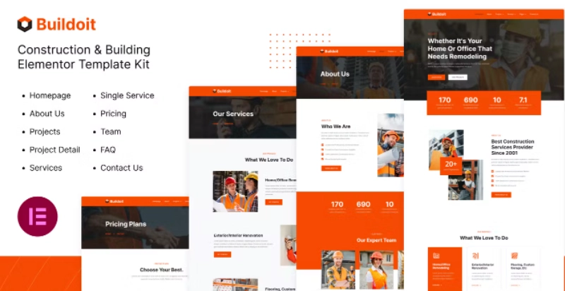 Buildoit | Construction & Building Elementor Template