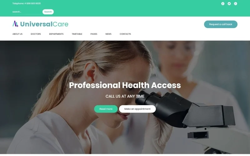 UniversalCare – Medical Center Responsive WordPress Theme