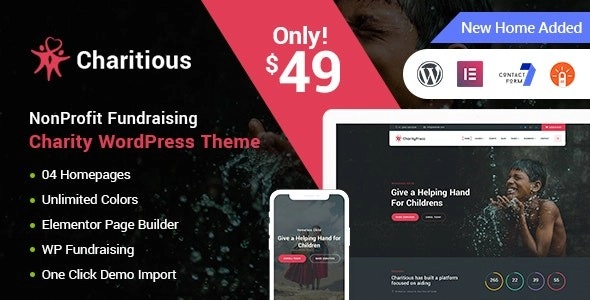 Charitious – NonProfit Fundraising Charity WordPress Theme
