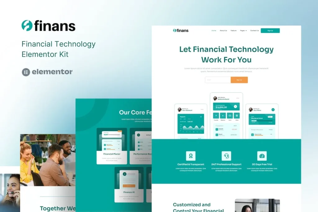 Finans – Financial Technology Elementor Pro Template