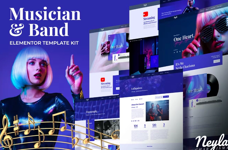 Neyla – Musician & Band Elementor Template
