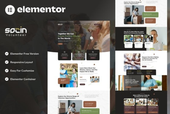 Socin – Volunteer & Charity Elementor Template