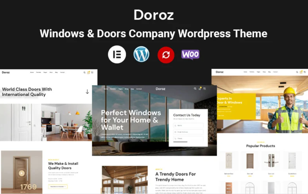 Doroz – Windows & Doors Company High Quality WordPress Theme