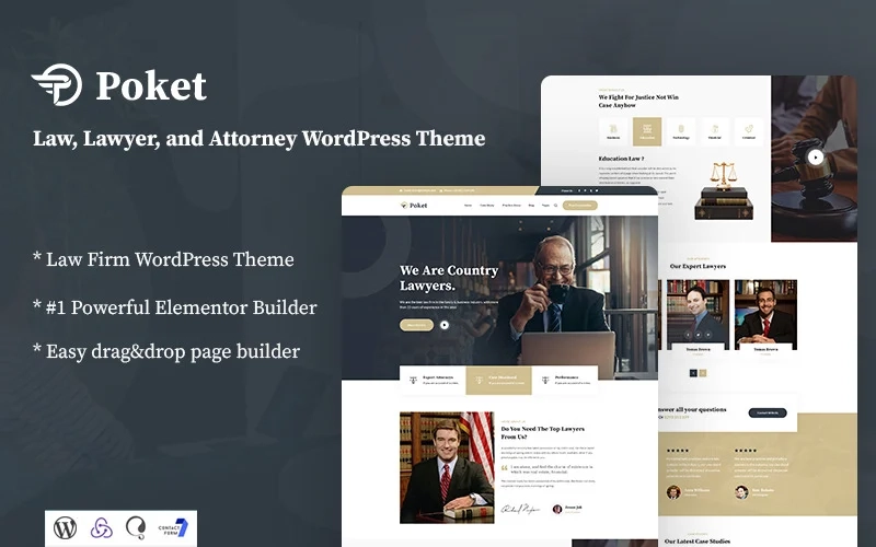Poket – Lawyer And Attorney Responsive WordPress Theme