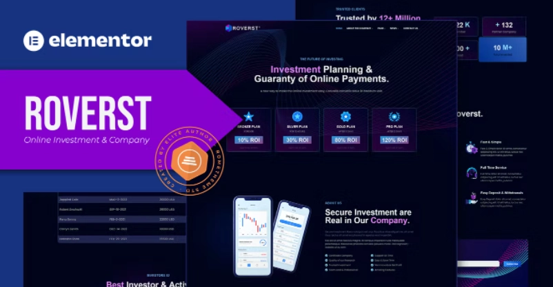 Roverst – Online Investment & Company Elementor Template