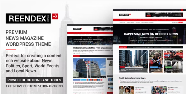 Reendex – Broadcast News Magazine WordPress Theme