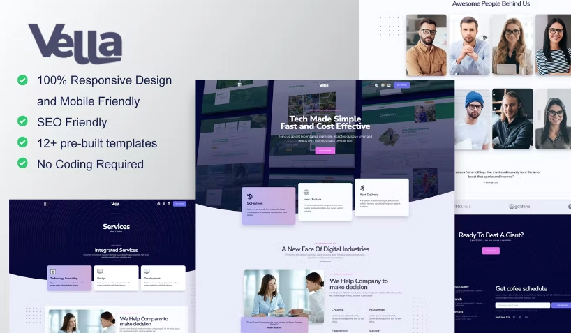 Vella – Digital Agency Elementor Template