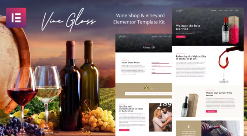 Vine Gloss – Wine Shop & Vineyard Elementor Template