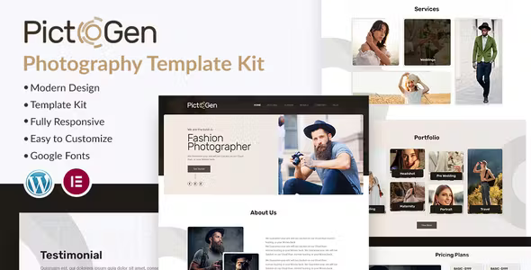 Pictogen Photography Elementor Template Kit