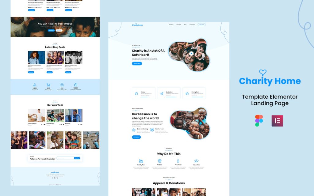 Charity Home – NGO and Charity Services Elementor Landing Page