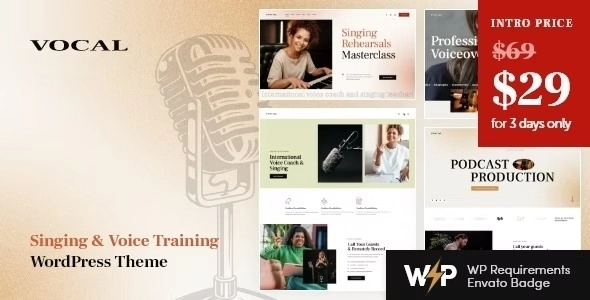 Vocal – Singing & Voice Artist WordPress Theme