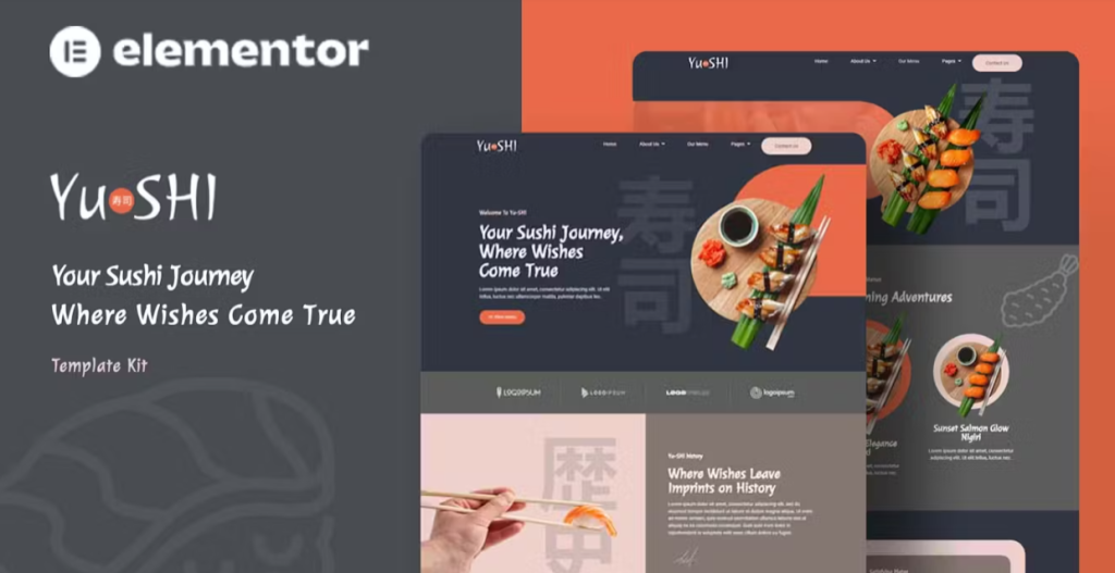 Yushi – Sushi Food Elementor Template