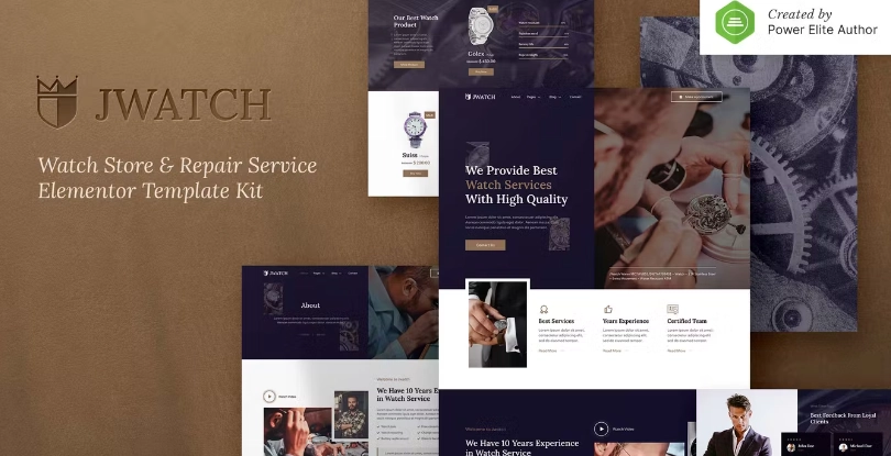 JWatch – Watch Store & Repair Service Elementor Template