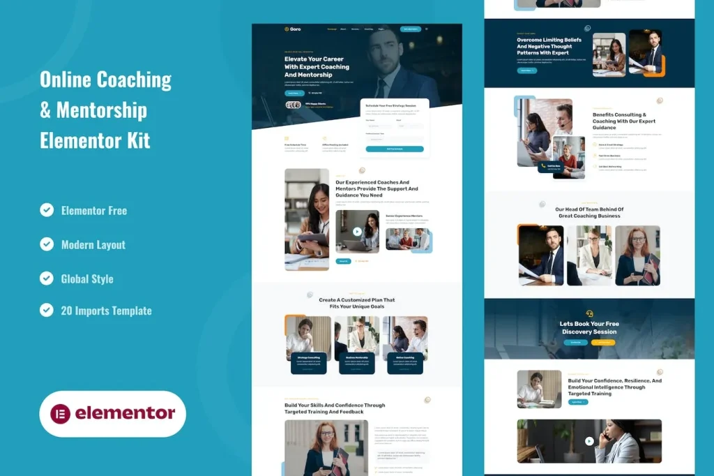 Goro – Online Coaching & Mentorship Elementor Template