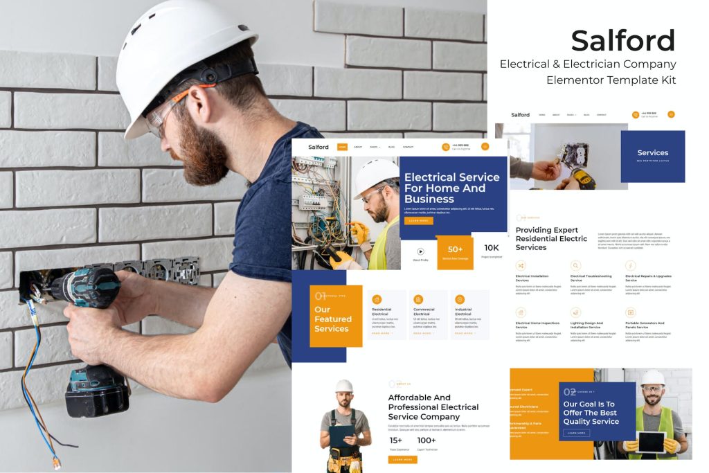 Salford – Electrical & Electrician Service Company Elementor Pro Template