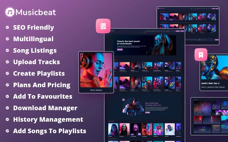 MusicBeat – Web Music Streaming WordPress Theme