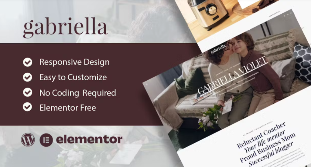 Gabriella – Motivator & Business Coach Elementor Template