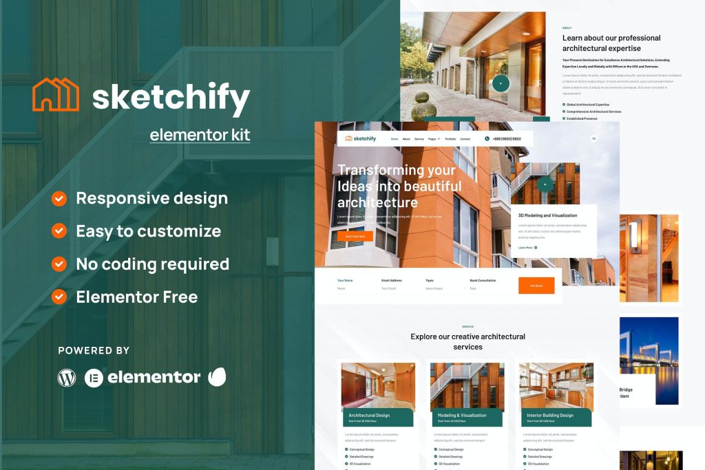 Sketchify – Architecture & Construction Service Elementor Template