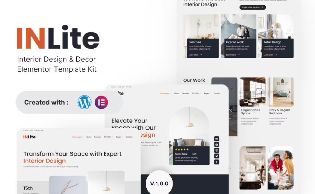 Inlite – Interior Design & Decor Elementor Template