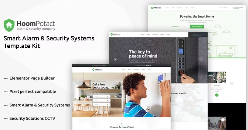 HoomPotact – Smart Alarm & Security Systems Template