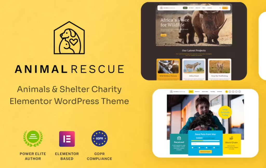 Animal Rescue – Shelter Charity WordPress Theme