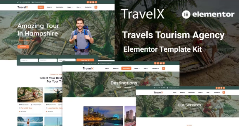 TravelX – Travels Tourism Agency Elementor Template