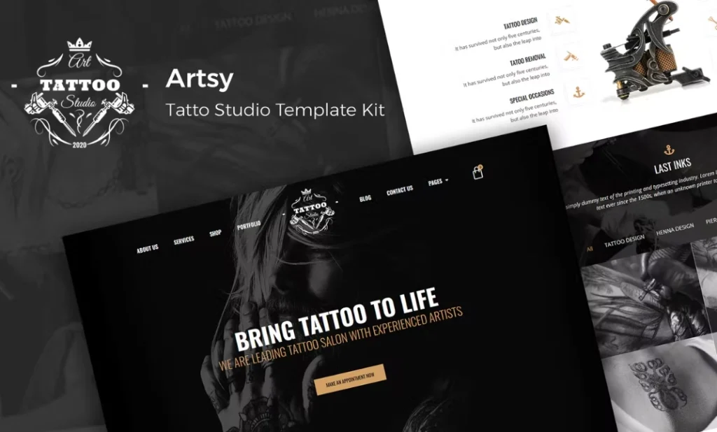 Artsy – Tattoo Studio Elementor Template