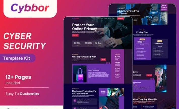 Cybbor – Cyber Security Services Elementor Template