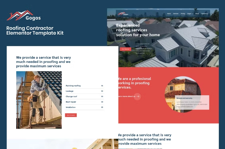 Gogos – Roofing Contractor Elementor Template