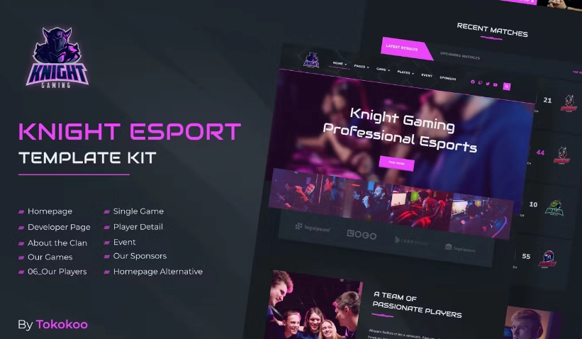 Knight | eSports & Gaming Elementor Template