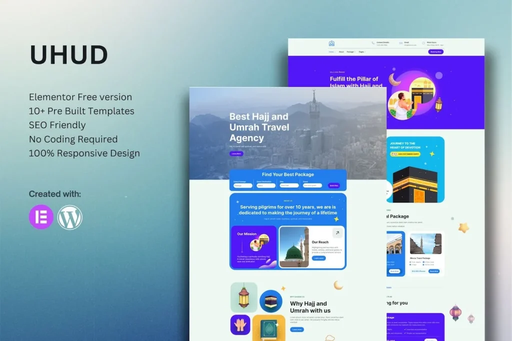 Uhud – Hajj & Umrah Tour Travel Elementor Template